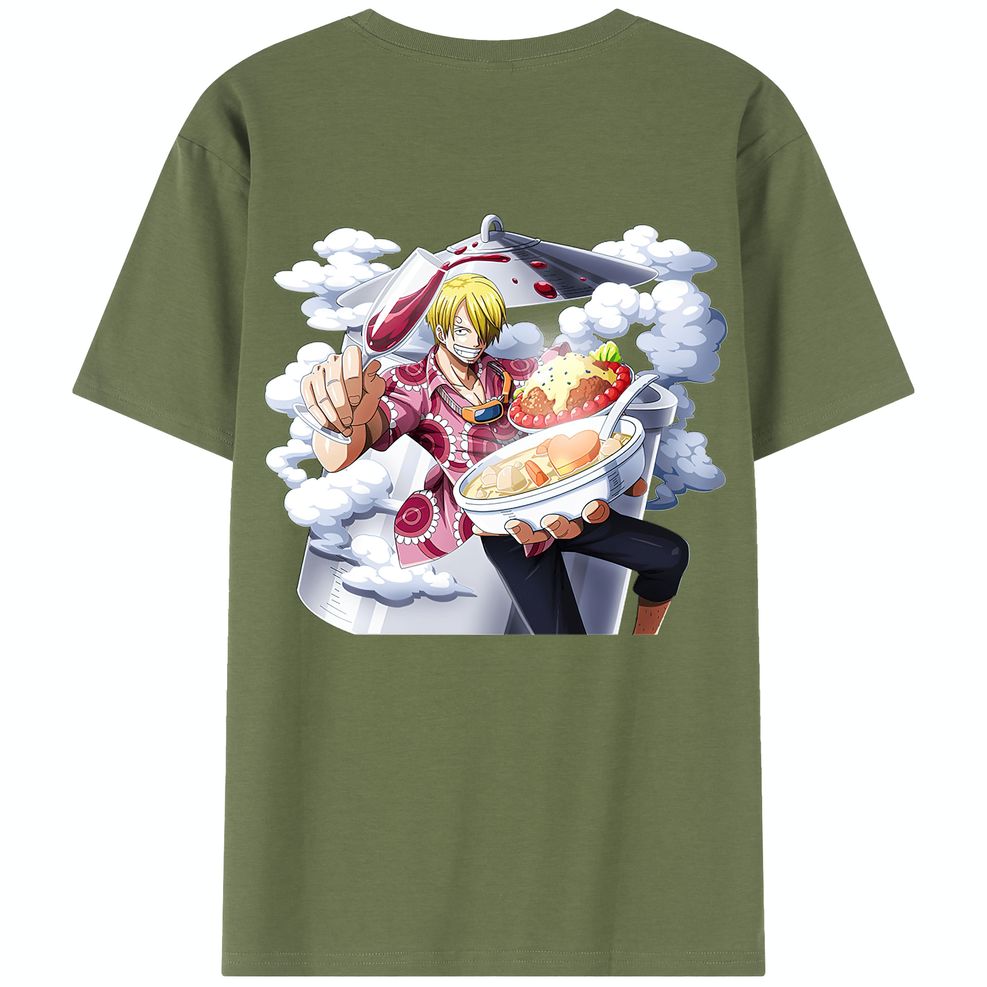 ワンピース サンジ ONE PIECE Sanji 綿100％半袖Tシャツ（背面プリント）